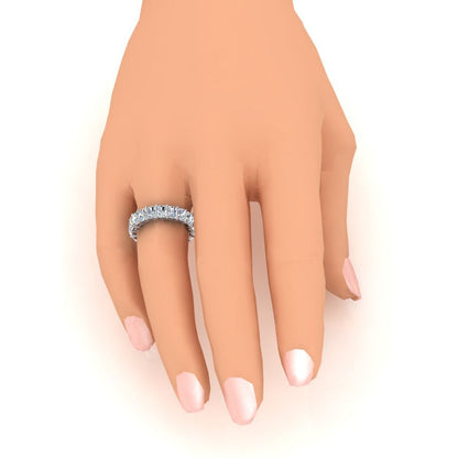 7.35 Ct. Radiant Cut Natural Earth Mined Diamond Eternity Engagement Band Gold