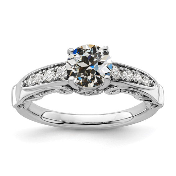 natural round diamond 2.50ct ring front view