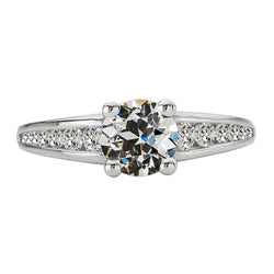 Gold Old Cut Natural Earth Mined Diamond Ladies Ring Channel Set 5 Carats