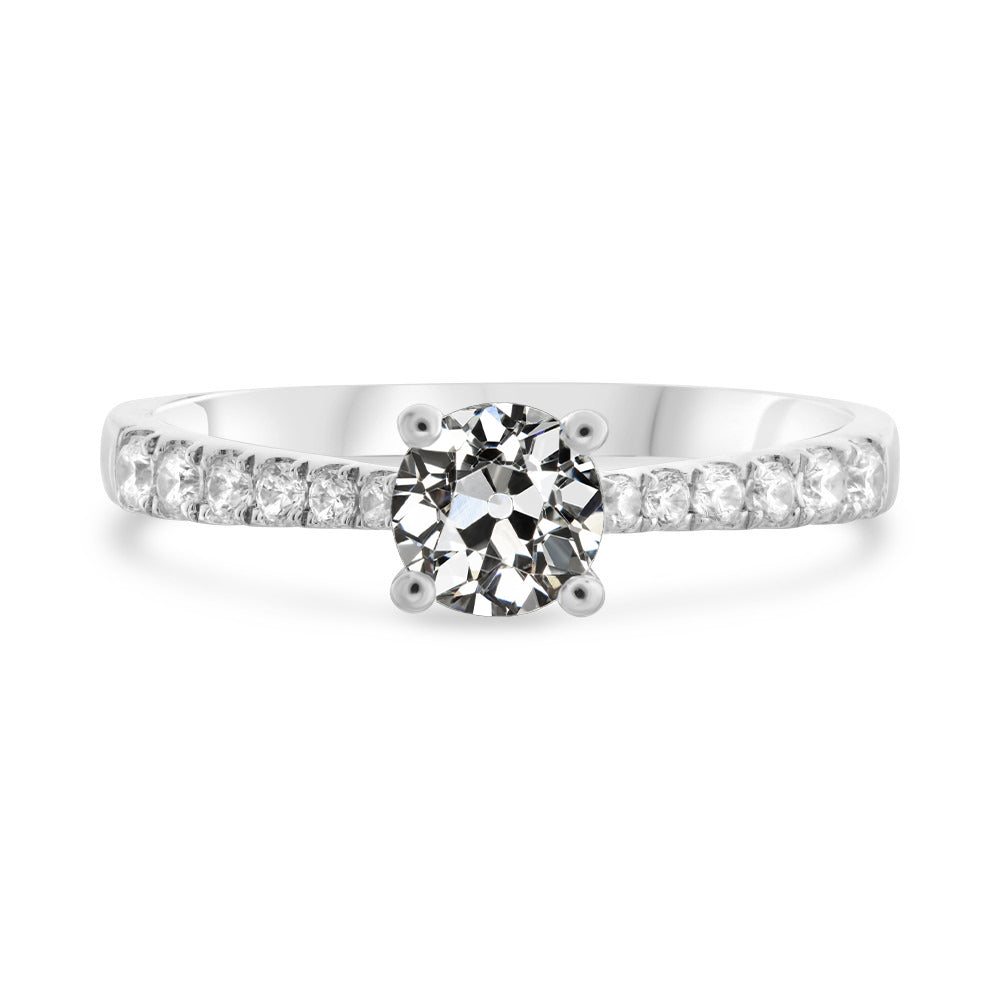  Sparkling Unique ladies Engagement White Gold Gold Old Miner Diamond Anniversary Ring With Accents