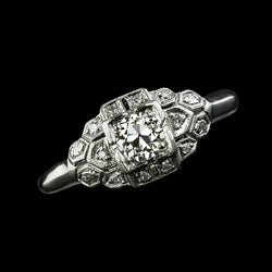 Real  Gold Round Old Miner Diamond Wedding Ring Milgrain Shank 2.25 Carats