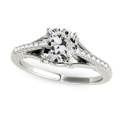 Gold Round Old Miner Real Natural Earth Mined Diamond Wedding Ring Split Shank 2.75 Carats