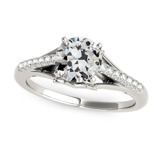 Gold Round Old Miner Diamond Wedding Ring