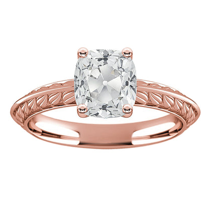 Rose Gold  Sparkling Unique Lady’s Solitaire White Gold Diamond Ring 