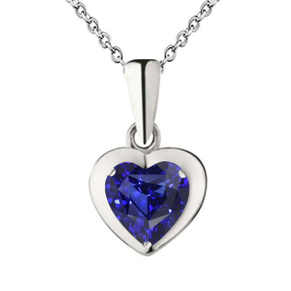 Gold Solitaire Pendant Dark Blue Sapphire Bezel Set