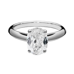Gold Solitaire Ring Cushion Old Miner Diamond Jewelry 2.25 Carats