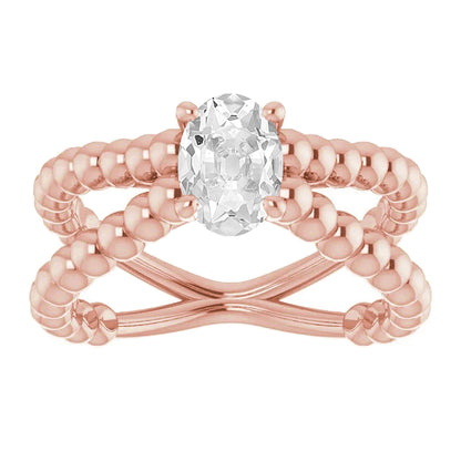 Beaded Style New Design   Gold Solitaire Ring