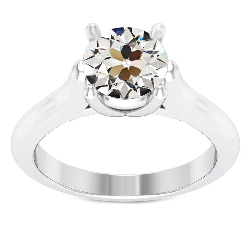 natural round diamond 2.50ct ring front view