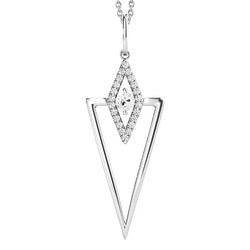 Gold Triangle Natural Earth Mined Diamond Pendant Round Old Miner Prong Set 1.50 Carats