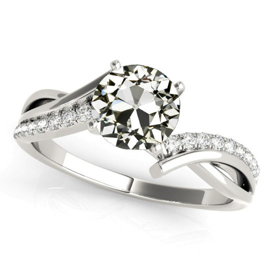 Gold Wedding Ring Round Old Cut Diamond