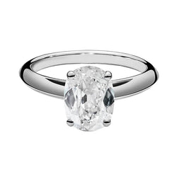 Gold Solitaire Ring Oval Old Miner Genuine Natural Earth Mined Diamond Jewelry 2.25 Carats