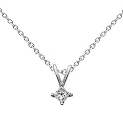 Gorgeous 1 Carat Solitaire Diamond Necklace Pendant Gold White 14K