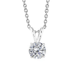 Gorgeous 3 Ct Solitaire Round Cut Diamond Pendant Necklace White Gold