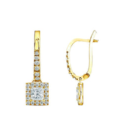 Gorgeous Diamonds 3.80 Carats Dangle Earrings 14K Yellow Gold