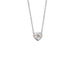 Gorgeous Heart Cut Natural Earth Mined Diamond Necklace Pendant Solid Gold White 1 Ct.