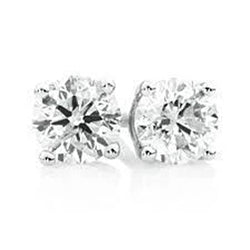 Gorgeous Round Cut Natural Earth Mined Diamond Stud Earrings 1.50 Carats Solid White Gold Jewelry