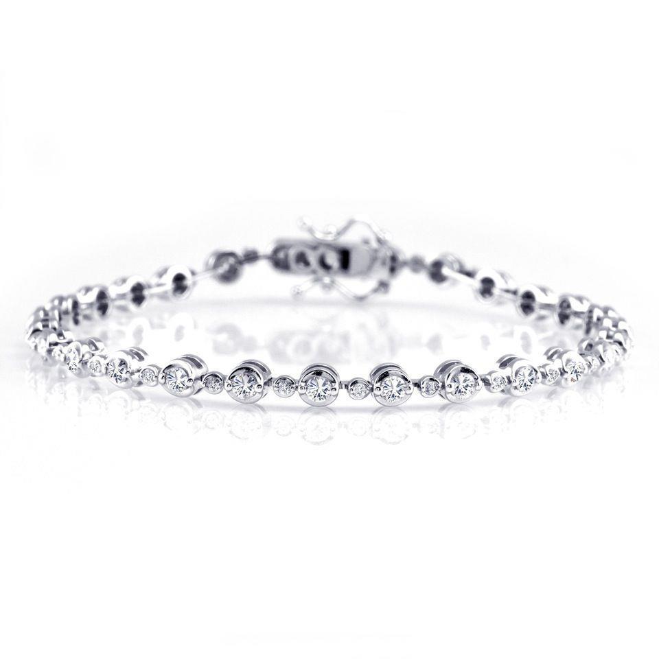 Gorgeous Round Cut Diamond Tennis Bracelet White Gold 14K 4.20 Ct.