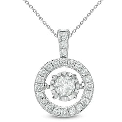 Round Cut Pendant Necklace 4.95 Carat Natural Diamond Cut Mounting