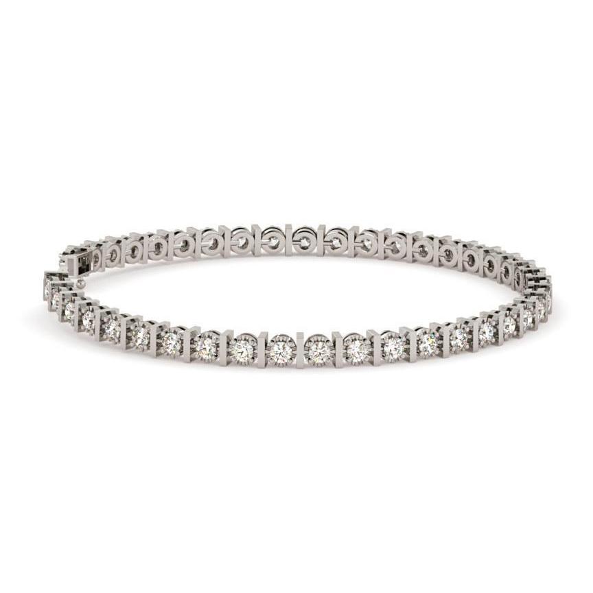 Gorgeous Round Cut Lab Grown Diamond Tennis Bracelet Jewelry 4.20 Ct White Gold