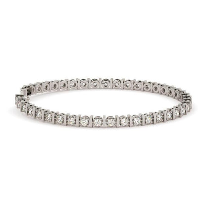 Gorgeous Round Cut Lab Grown Diamond Tennis Bracelet Jewelry 4.20 Ct White Gold