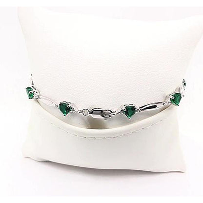 Gemstone Bracelet Green Sapphire Heart Shape Diamond Bracelet 9.54 Carats Jewelry