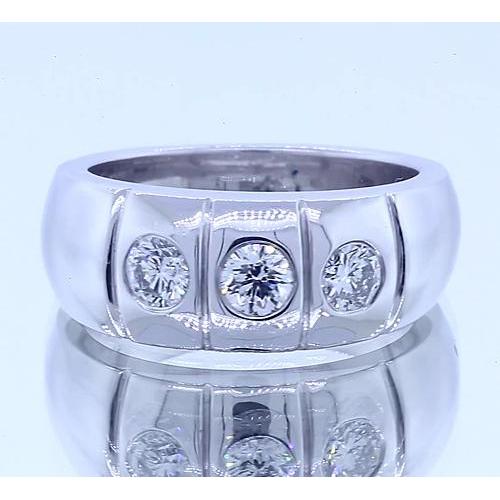 Gypsy Three Round Diamond Anniversary Band Jewelry