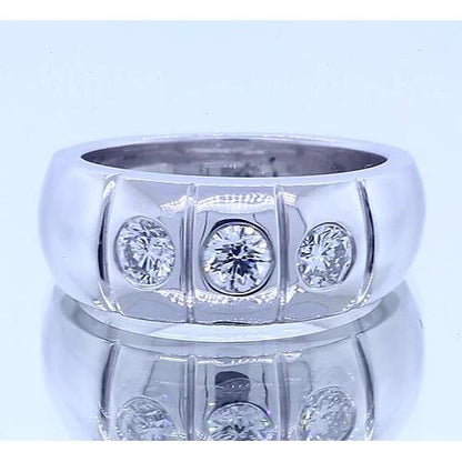 Gypsy Three Round Diamond Anniversary Band Jewelry