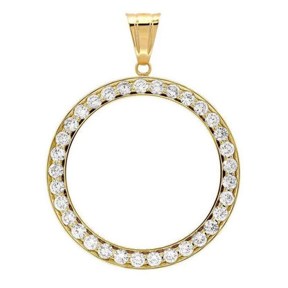 Dollar Diamond Bezel Pendant Yellow Gold (Coin not included)