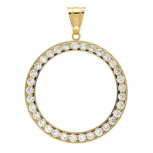 Dollar Diamond Bezel Pendant Yellow Gold (Coin not included)