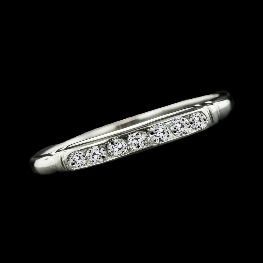 Half Eternity Band Round Old Mine Cut Diamonds