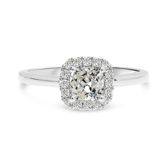 Halo Anniversary Ring Old Miner Cut Diamond