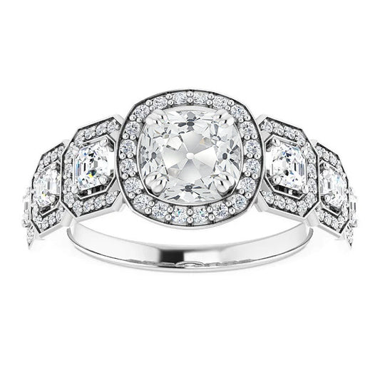 natural round diamond 9.75ct ring front view