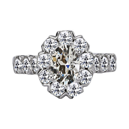 Halo Anniversary Ring Round Old Miner Diamond