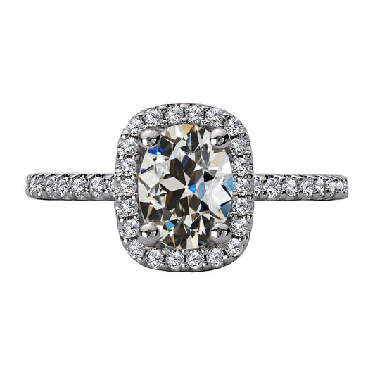 Halo Anniversary Ring Old Miner Cut Diamond