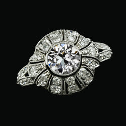 Halo Bezel Set Round Ring Old Mine Cut Real Natural Earth Mined Diamonds 4 Carats