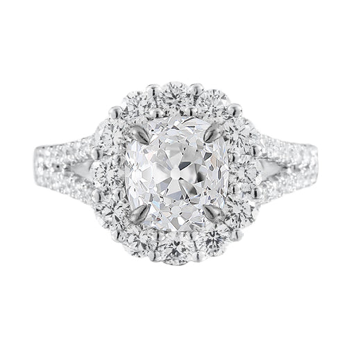natural round diamond 4.75ct ring front view