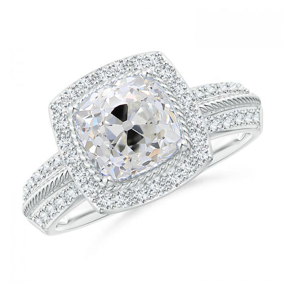 natural round diamond 3.50ct ring front view