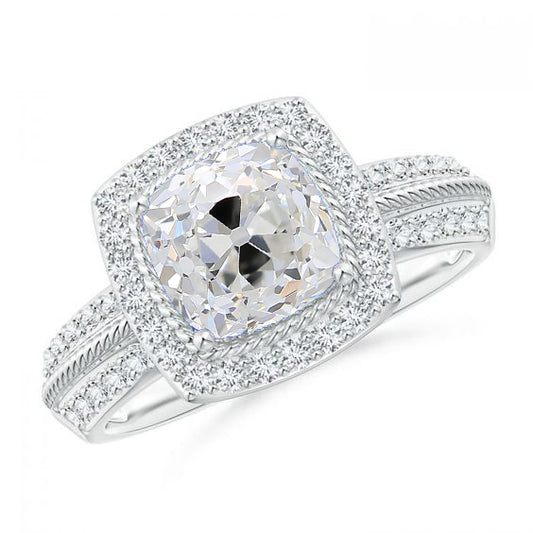 natural round diamond 3.50ct ring front view
