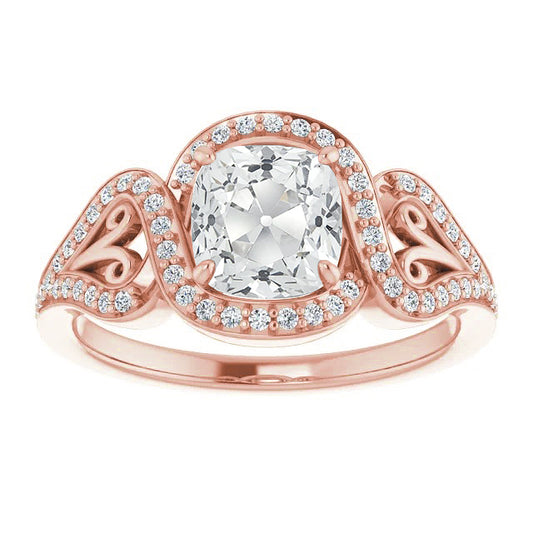 natural round diamond 8.25ct ring front view