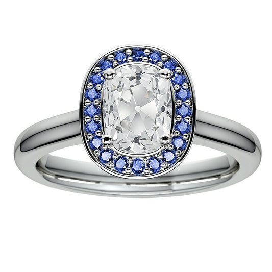 Halo Cushion Old Miner Diamond Ring 