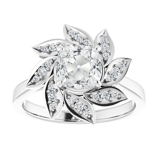 natural round diamond 7.50ct ring front view