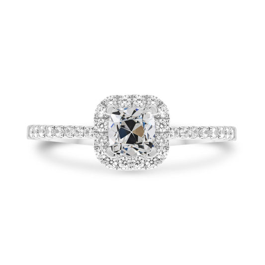 natural round diamond 4ct ring front view
