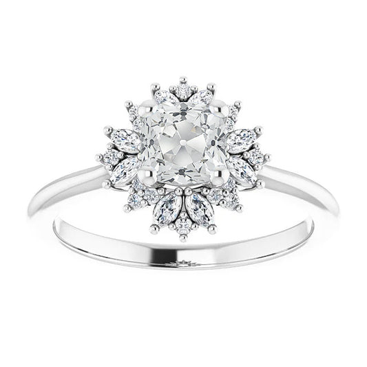 Halo Cushion Old Miner Diamond Ring Star