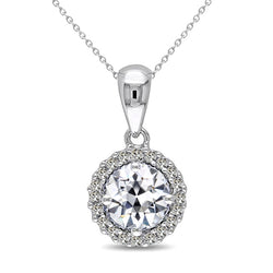 Natural Diamond Pendant 3ct - White Gold 14K