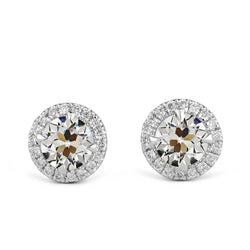Halo Natural Diamond Old Miner Stud Earrings 5 Carats Women’s Jewelry