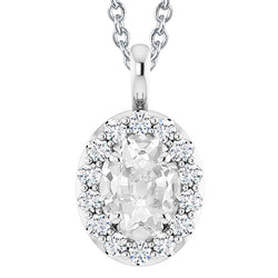 Natural Diamond Pendant 6.50ct - White Gold 14K
