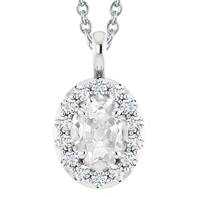 natural round diamond 6.50ct pendant front view