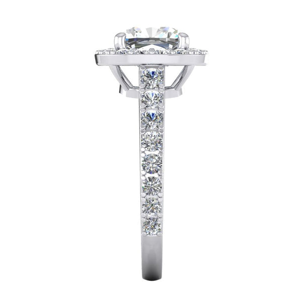 Halo Diamond Ring With Accents