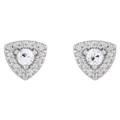 Halo Diamond Stud Old Cut Earrings 4.50 Carats