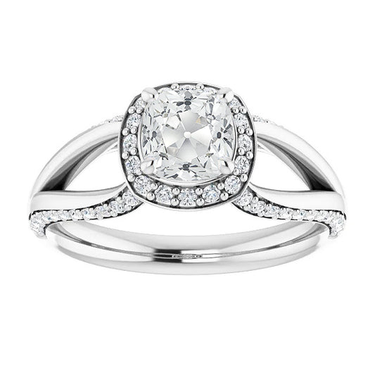 natural round diamond 7ct ring front view